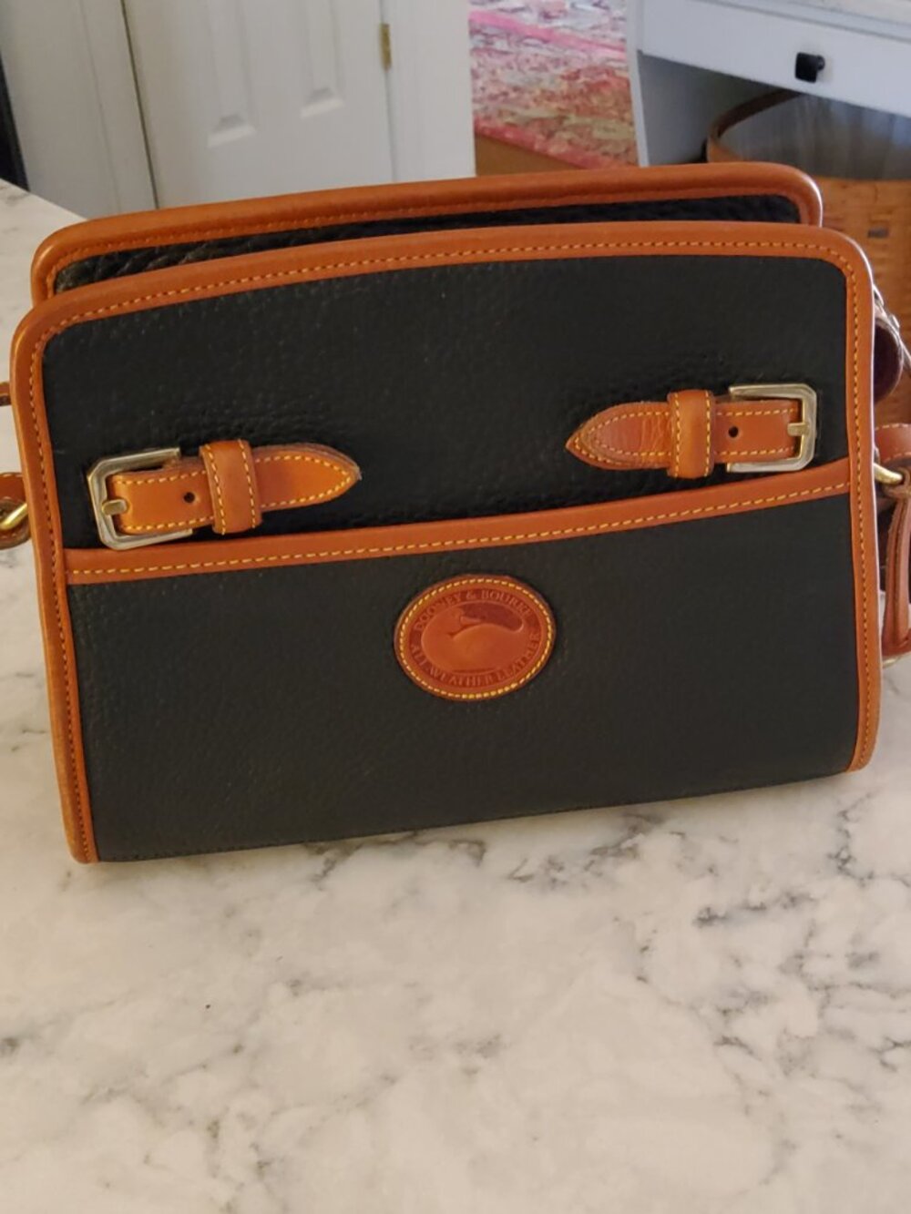 Dooney & Bourke All Weather Double Buckle Zip Top Crossbody with Paperwork